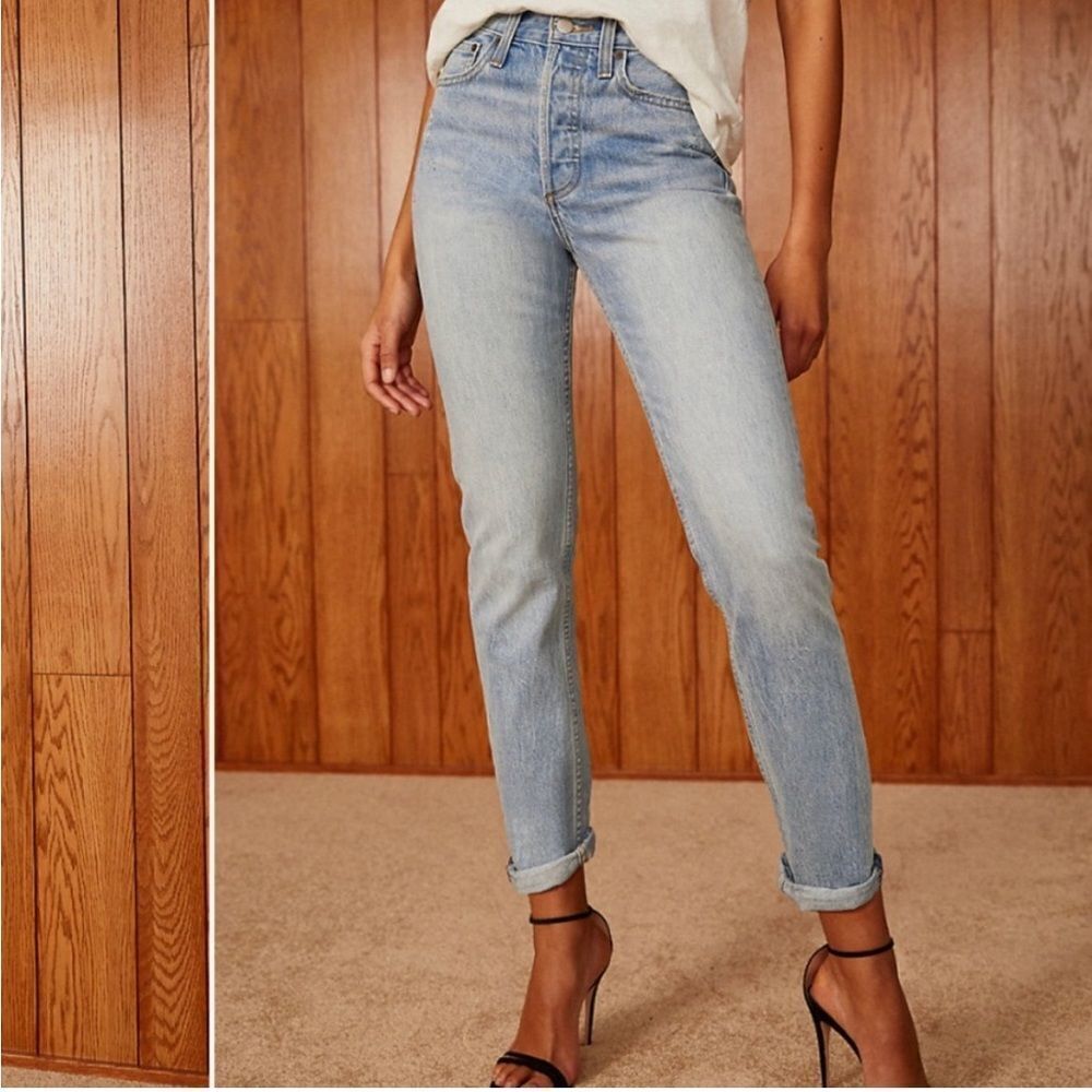Denim Forum the ex boyfriend high rise loose leg ankle jeans sz 29 Wide NEW